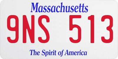 MA license plate 9NS513