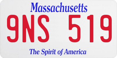 MA license plate 9NS519