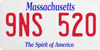 MA license plate 9NS520