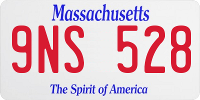 MA license plate 9NS528