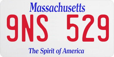 MA license plate 9NS529
