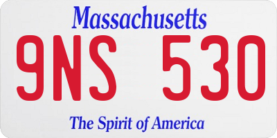 MA license plate 9NS530