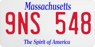 MA license plate 9NS548