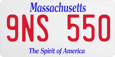 MA license plate 9NS550
