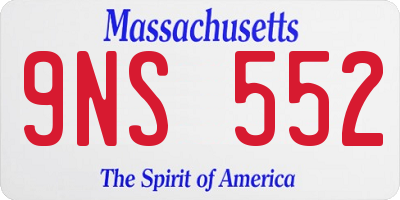 MA license plate 9NS552