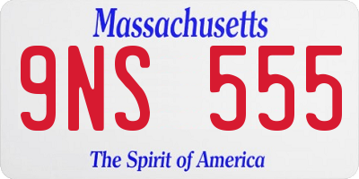 MA license plate 9NS555