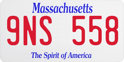 MA license plate 9NS558