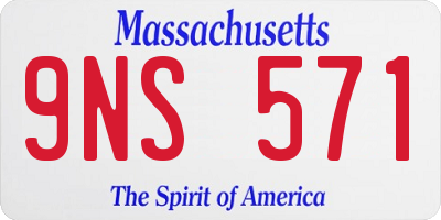 MA license plate 9NS571