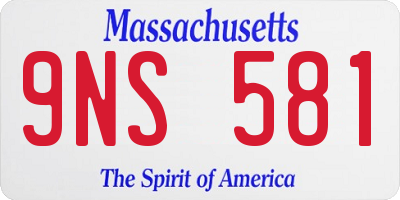 MA license plate 9NS581