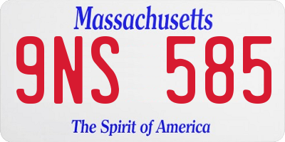 MA license plate 9NS585