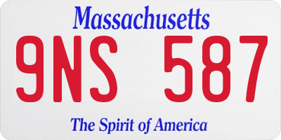 MA license plate 9NS587