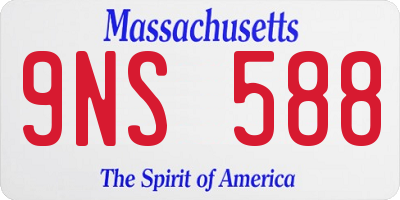 MA license plate 9NS588
