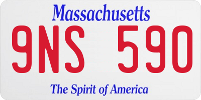 MA license plate 9NS590