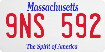 MA license plate 9NS592