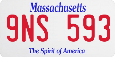 MA license plate 9NS593