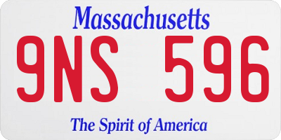 MA license plate 9NS596