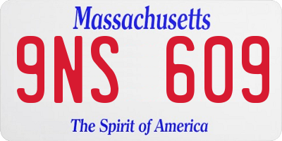 MA license plate 9NS609
