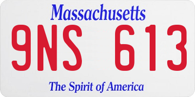 MA license plate 9NS613