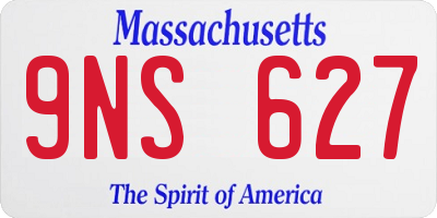 MA license plate 9NS627