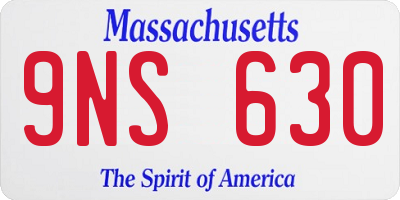 MA license plate 9NS630
