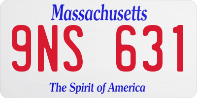 MA license plate 9NS631