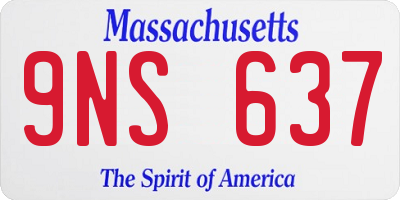 MA license plate 9NS637