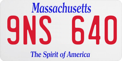 MA license plate 9NS640