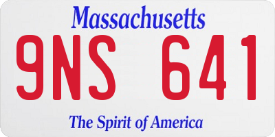 MA license plate 9NS641
