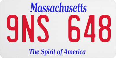 MA license plate 9NS648
