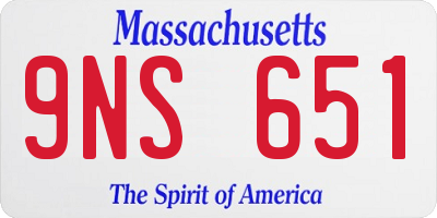 MA license plate 9NS651