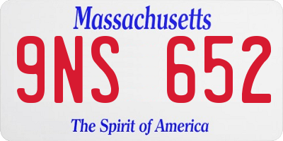 MA license plate 9NS652