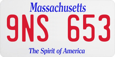 MA license plate 9NS653