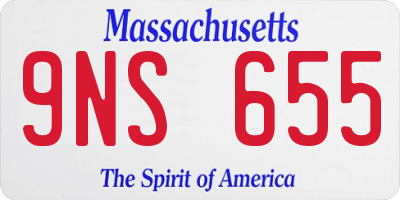 MA license plate 9NS655