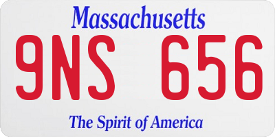 MA license plate 9NS656