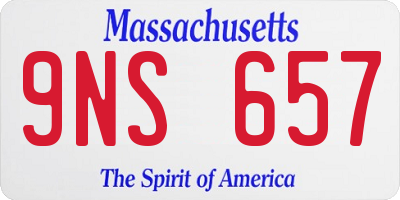 MA license plate 9NS657