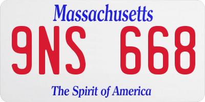 MA license plate 9NS668