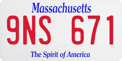 MA license plate 9NS671