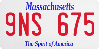 MA license plate 9NS675
