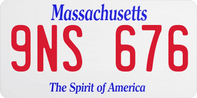 MA license plate 9NS676