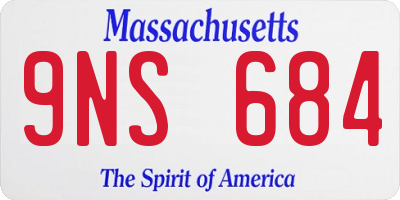 MA license plate 9NS684