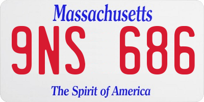 MA license plate 9NS686