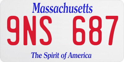 MA license plate 9NS687