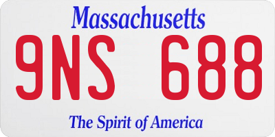 MA license plate 9NS688