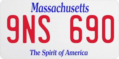 MA license plate 9NS690