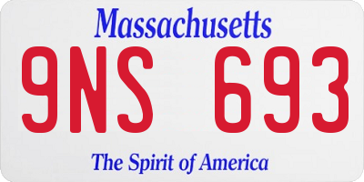 MA license plate 9NS693