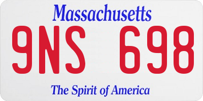 MA license plate 9NS698