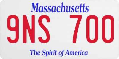 MA license plate 9NS700