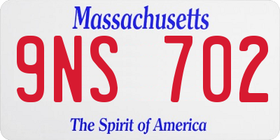 MA license plate 9NS702