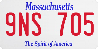 MA license plate 9NS705