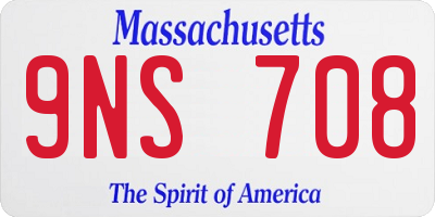 MA license plate 9NS708